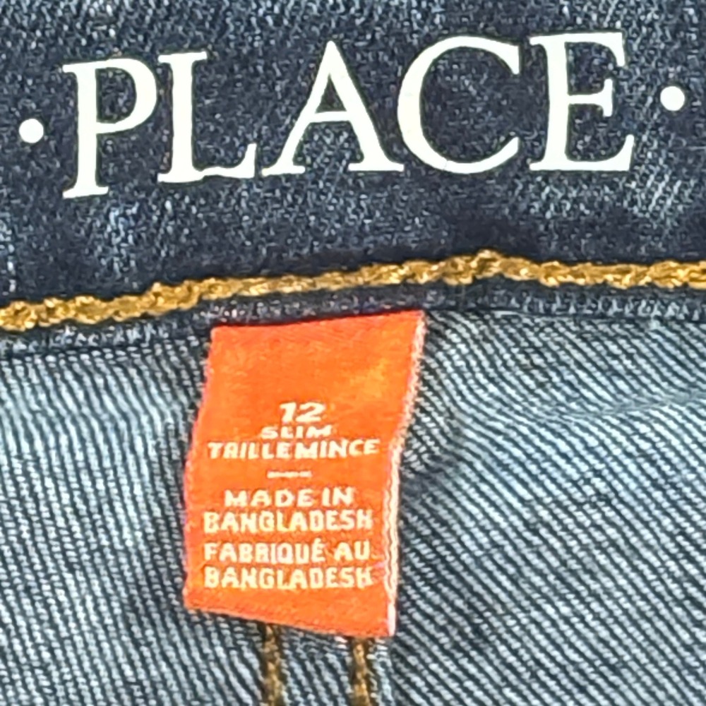 The Children's Place Straight Jeans Girls Size 12 Blue Slim Stretch Denim - Picture 8 of 12